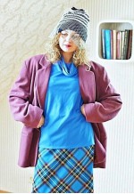 Aubergine purple vintage soft wool jacket