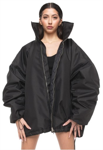Oversize bomber jacket in black