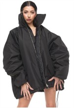 Oversize bomber jacket in black