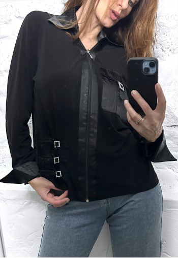 90s Fancy Glam Sexy Zip Jacket - XXL