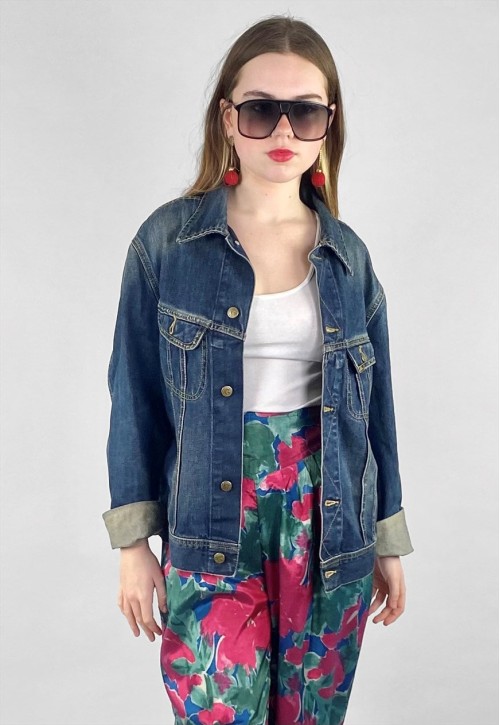 Vintage 80's Blue Denim Long Sleeve Jacket