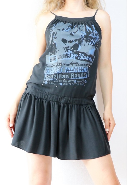 Graphic Y2k Mini Dress Casual Streetwear Style Slouchy Fit