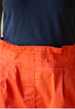 Navy and orange color block sleeveless dress