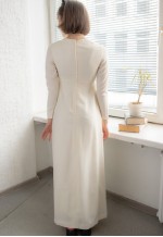 Vintage 70's Cream Maxi Long Sleeved Wedding Dress
