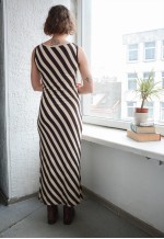 Vintage Brown/Beige Stretchy Maxi Dress