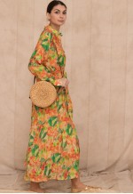 Multi-color Monet print Light Cotton Shirt Dress