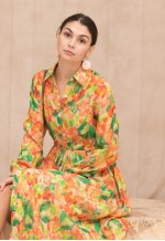 Multi-color Monet print Light Cotton Shirt Dress