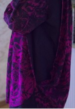 Black and purple floral two layers vintage dress