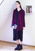 Black and purple floral two layers vintage dress