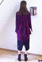 Black and purple floral two layers vintage dress