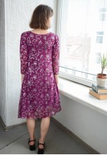 Vintage Midi Sequin Embroidered Dress In Purple