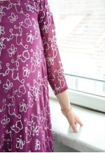 Vintage Midi Sequin Embroidered Dress In Purple