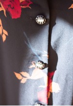 Black short sleeve floral dress
