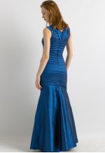 Evening Dress 90s Evening Maxi Blue Floor Prom Dress 7269