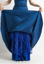 Evening Dress 90s Evening Maxi Blue Floor Prom Dress 7269