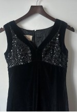Special Offer 70's Vintage Vera Mont Black Vintage Sequin Maxi Dress