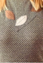 Brown and black checked knitted peplum dress