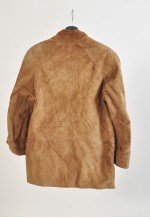 Vintage 90s suede leather coat in brown