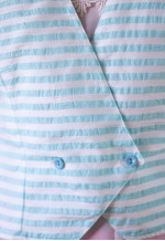 40% New Light blue and white striped short jacket