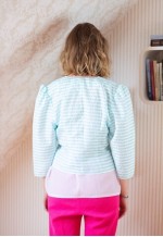 40% New Light blue and white striped short jacket