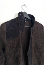 fleece Brown Zip Jacket - Small