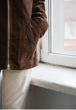 Vintage Brown Corduroy Hooded Parka Coat