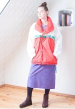 Bright red and white vintage padded jacket