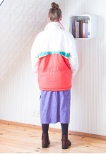 Bright red and white vintage padded jacket