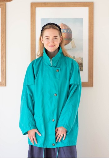 Bright green lightweight vintage parka coat jacket