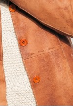 Vintage Leather Jacket Y2K Soft Suede Blazer Coat in Brown
