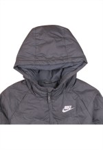 90's Swoosh Hooded Puffer Jacket Medium Grey